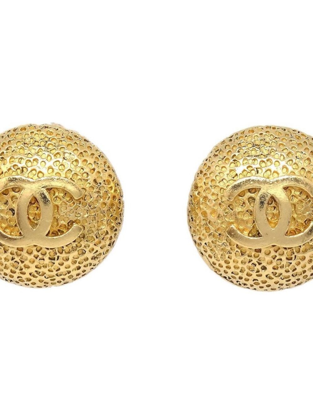 Chanel Button Clip-On Earrings Gold 96P 136264 - Picture 5 of 8
